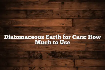 Diatomaceous Earth for Cars: How Much to Use