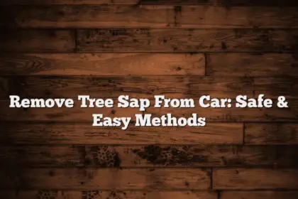 Remove Tree Sap From Car: Safe & Easy Methods