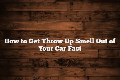 How to Get Throw Up Smell Out of Your Car Fast