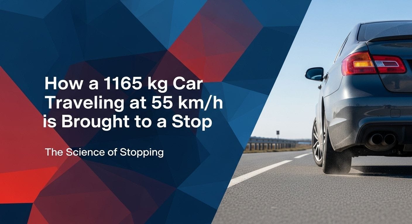How a 1165 kg Car Traveling at 55 km/h is Brought to a Stop