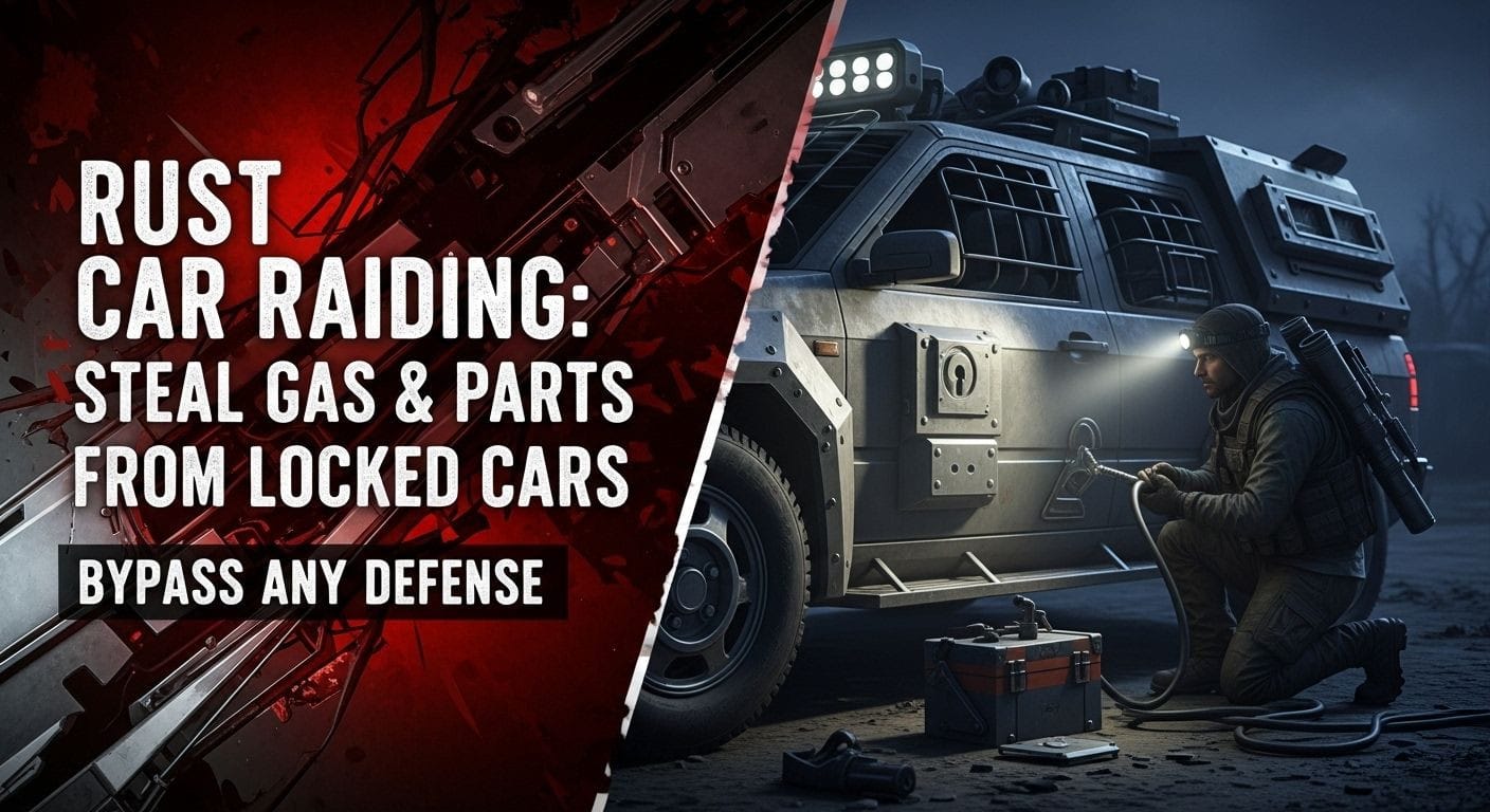 Rust Car Raiding: Steal Gas & Parts from Locked Cars
