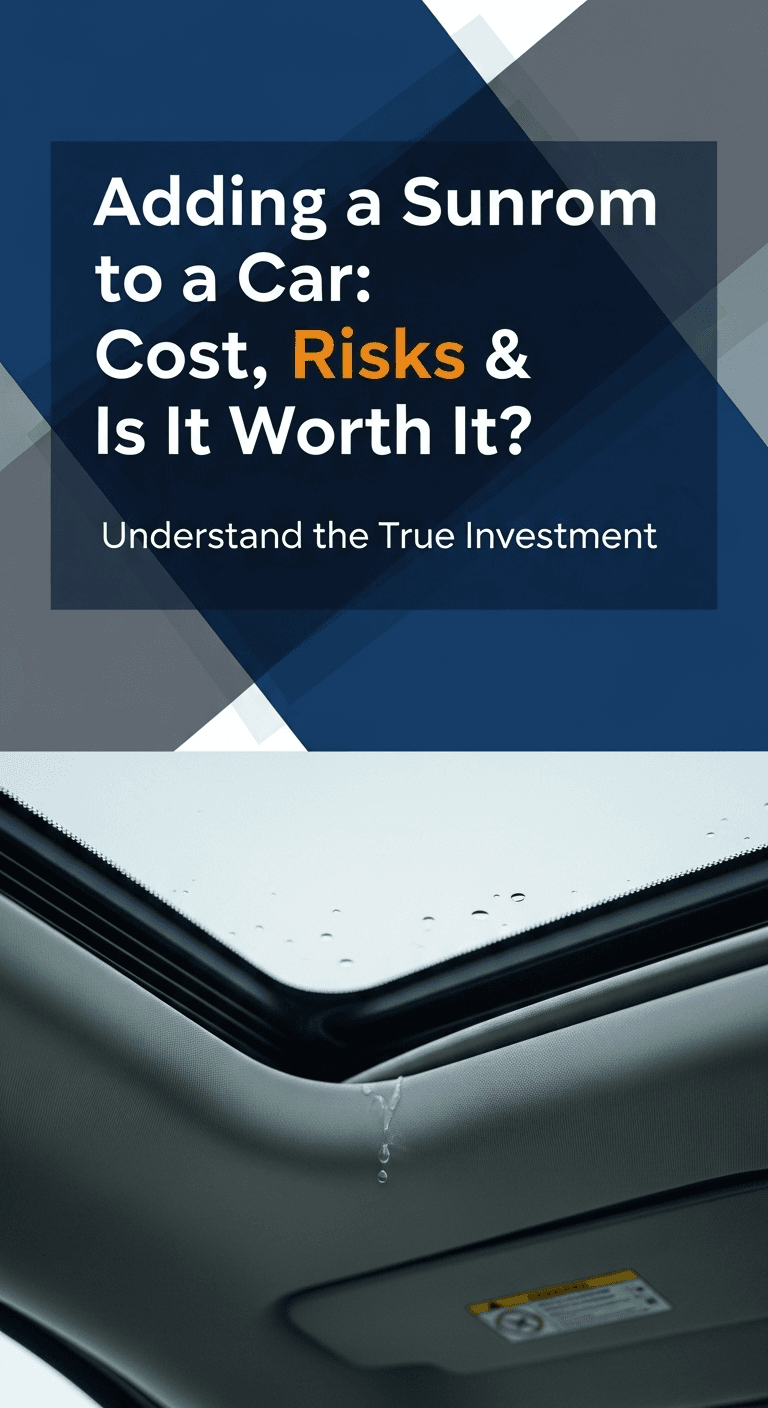 A sleek black car with a newly installed aftermarket sunroof, demonstrating how you can add a sunroof to a car.