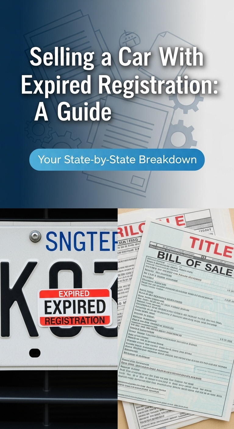 A person handing over car keys and a title document to another person to signify you can sell a car with expired registration