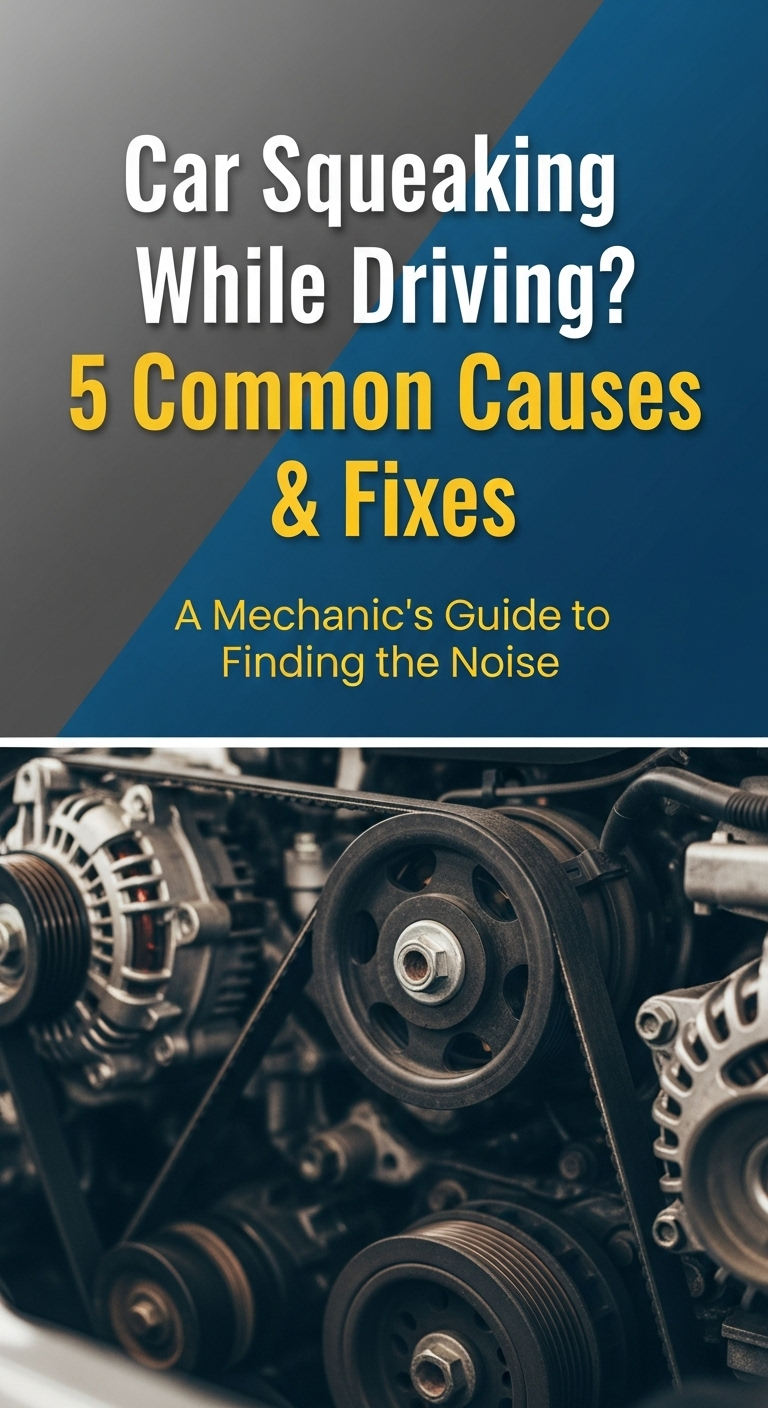 A diagram showing the various components that could be the reason for why is my car squeaking while driving