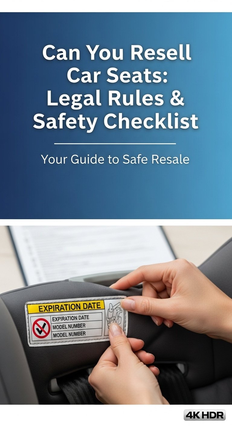 Can You Resell Car Seats: Legal Rules & Safety Checklist 1 A detailed checklist graphic showing safety checks for the question can you resell car seats