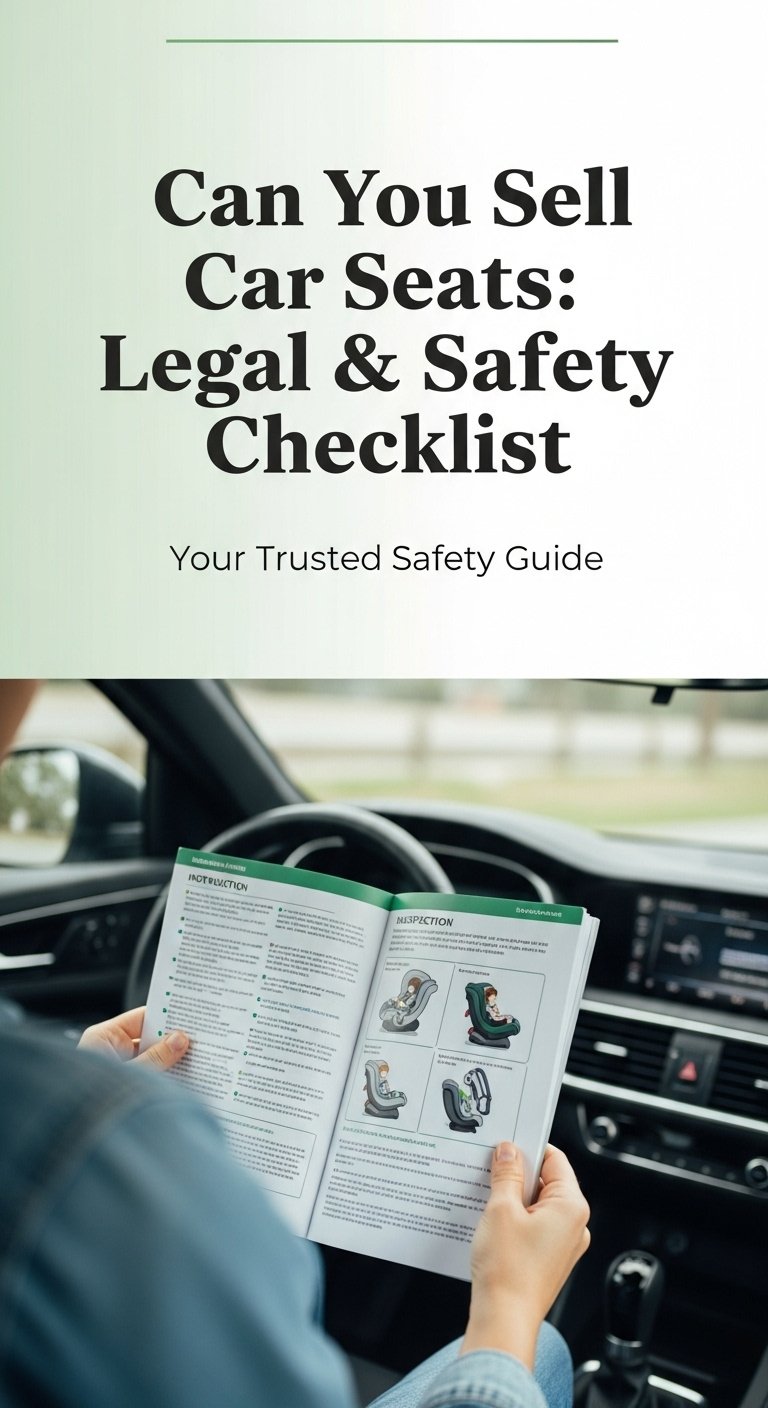 Can You Sell Car Seats: Legal & Safety Checklist 1 A detailed checklist graphic showing the key points for safely selling a car seat, including checking the expiration date, recall status, and accident history. The image for can you sell car seats should have a clean, informative design.