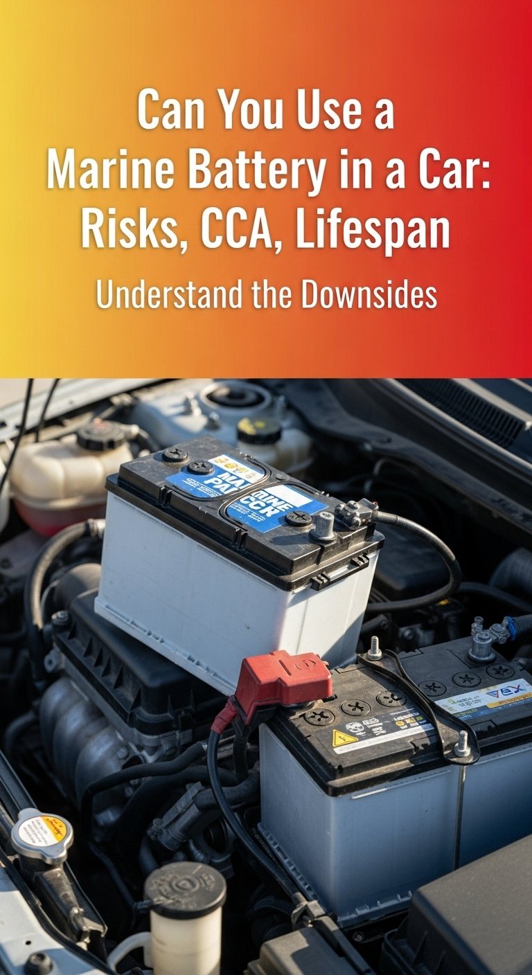 Can You Use a Marine Battery in a Car: Risks, CCA, Lifespan 1 A detailed infographic showing the key differences to consider when asking 'can you use a marine battery in a car'