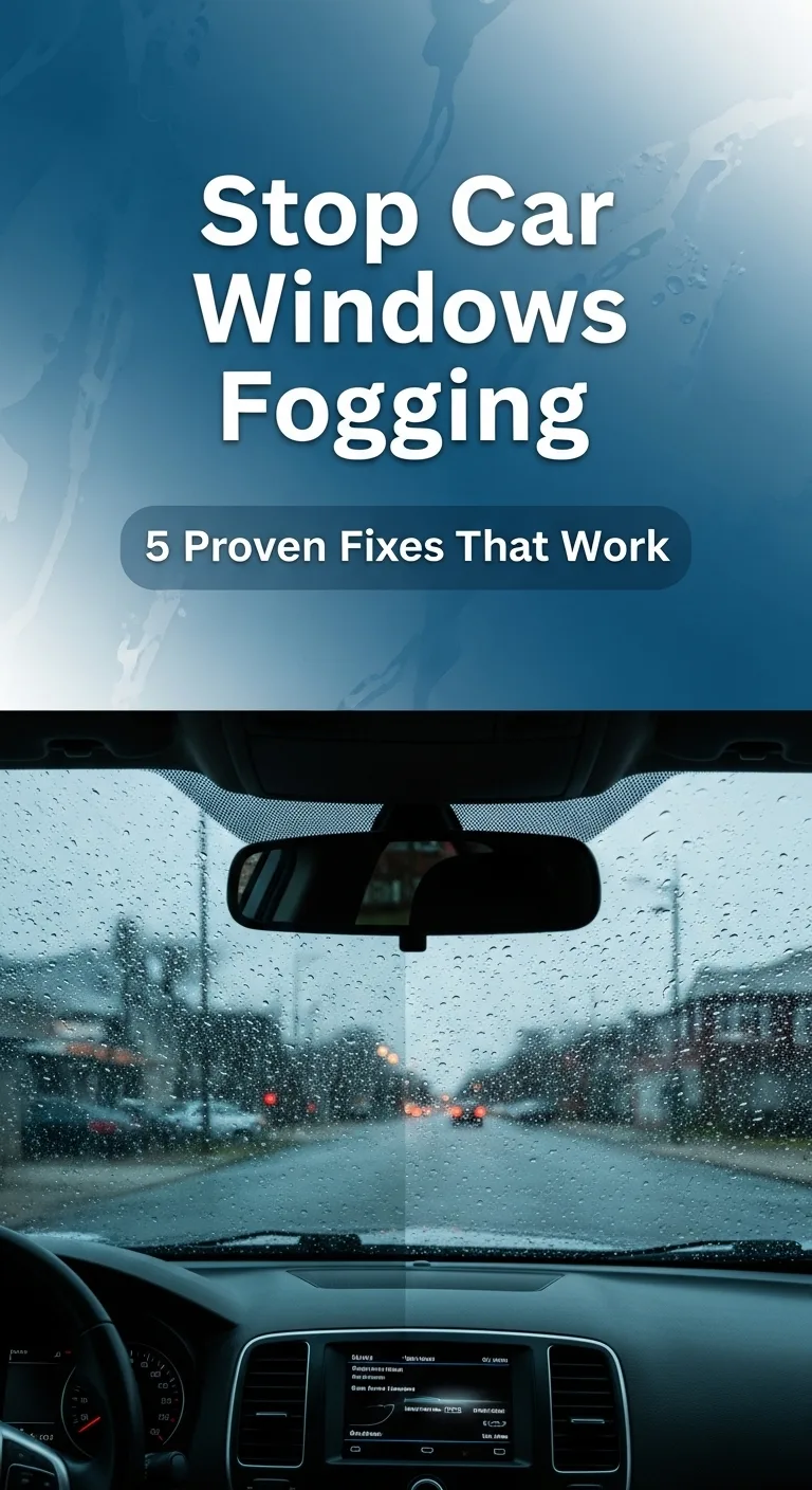 A person wiping a foggy car window to illustrate how do you stop car windows from fogging up