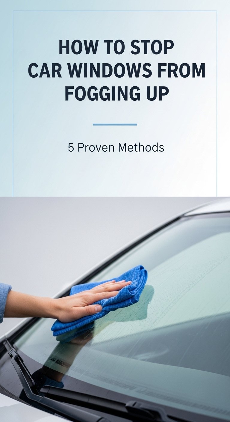 A detailed illustration on how to stop car windows from fogging up showing the interior dashboard controls.