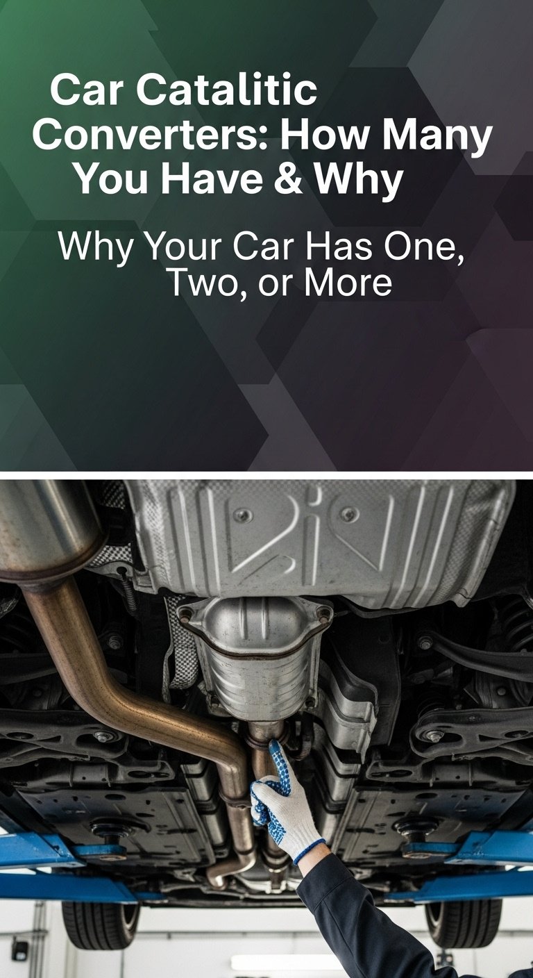 Car Catalytic Converters: How Many You Have & Why 1 A detailed view of an undercarriage showing the location and setup of a how many catalytic converters in a car system.