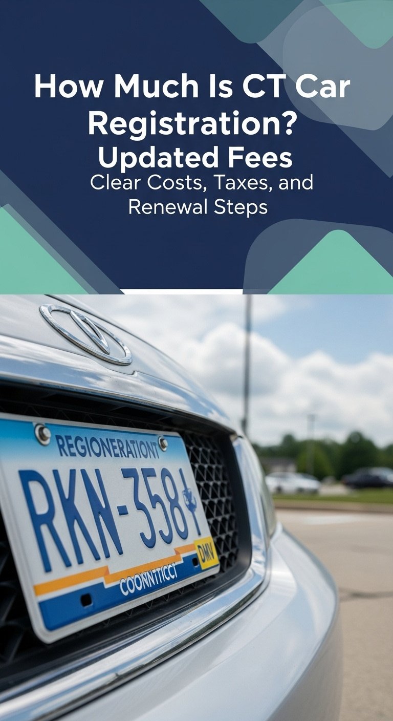 A sample CT car registration document showing various fields and information.