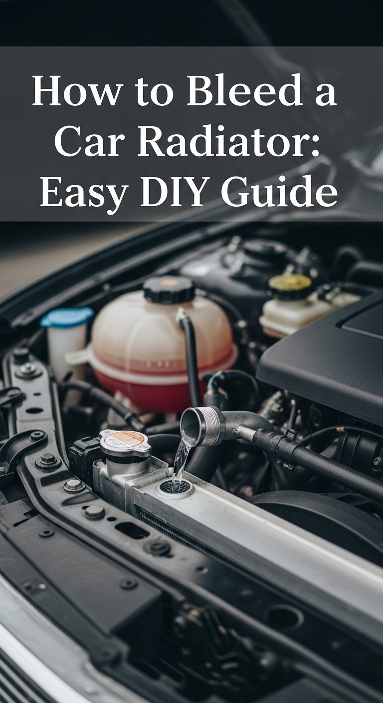 how to bleed a car radiator showing the process of pouring coolant