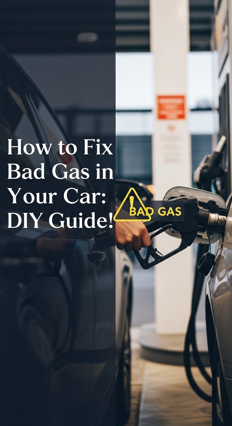Detailed alt text including how to fix bad gas in car by checking symptoms for contaminated fuel in the car's fuel system