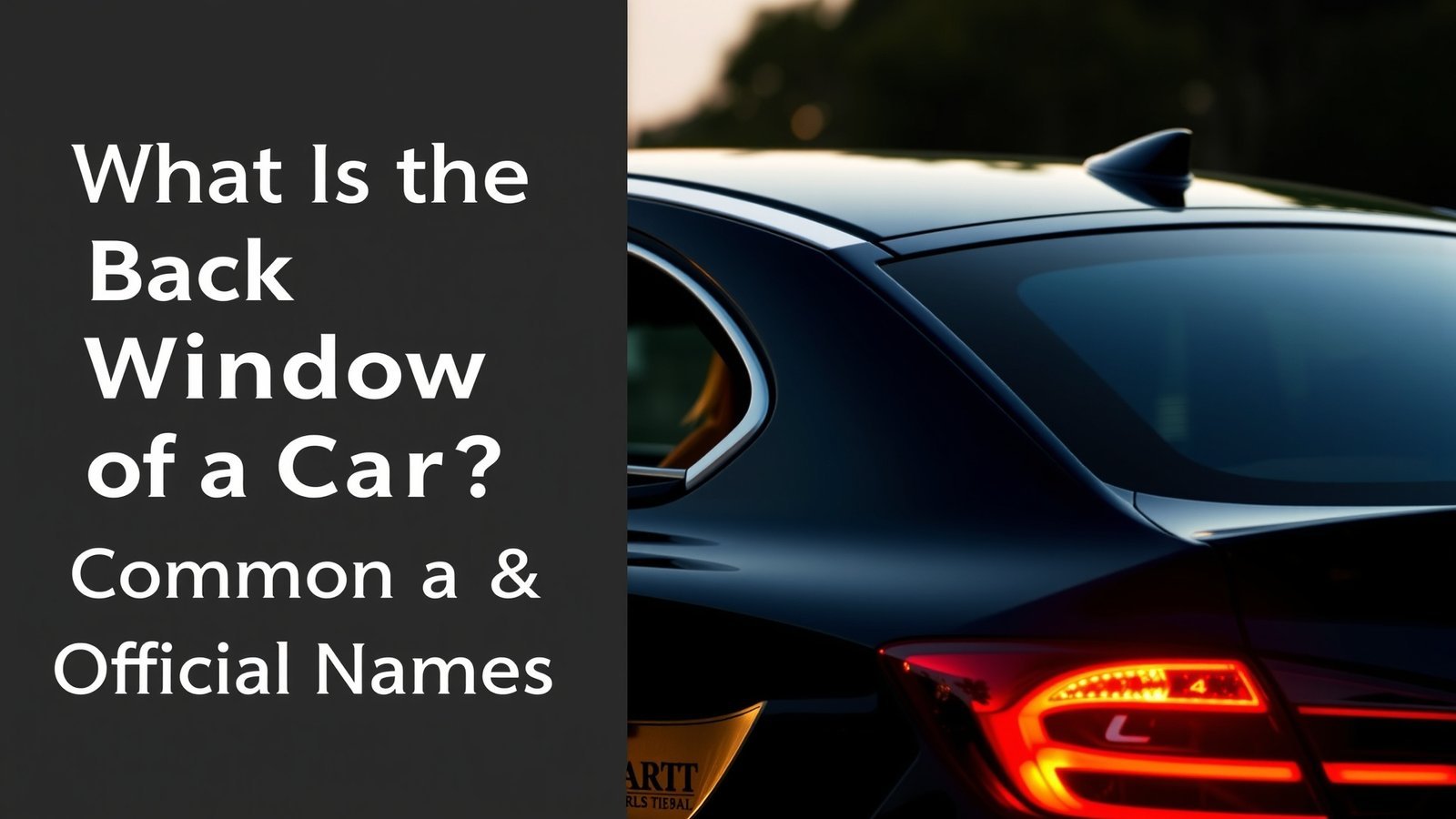 What Is the Back Window of a Car Called Common & Official Names