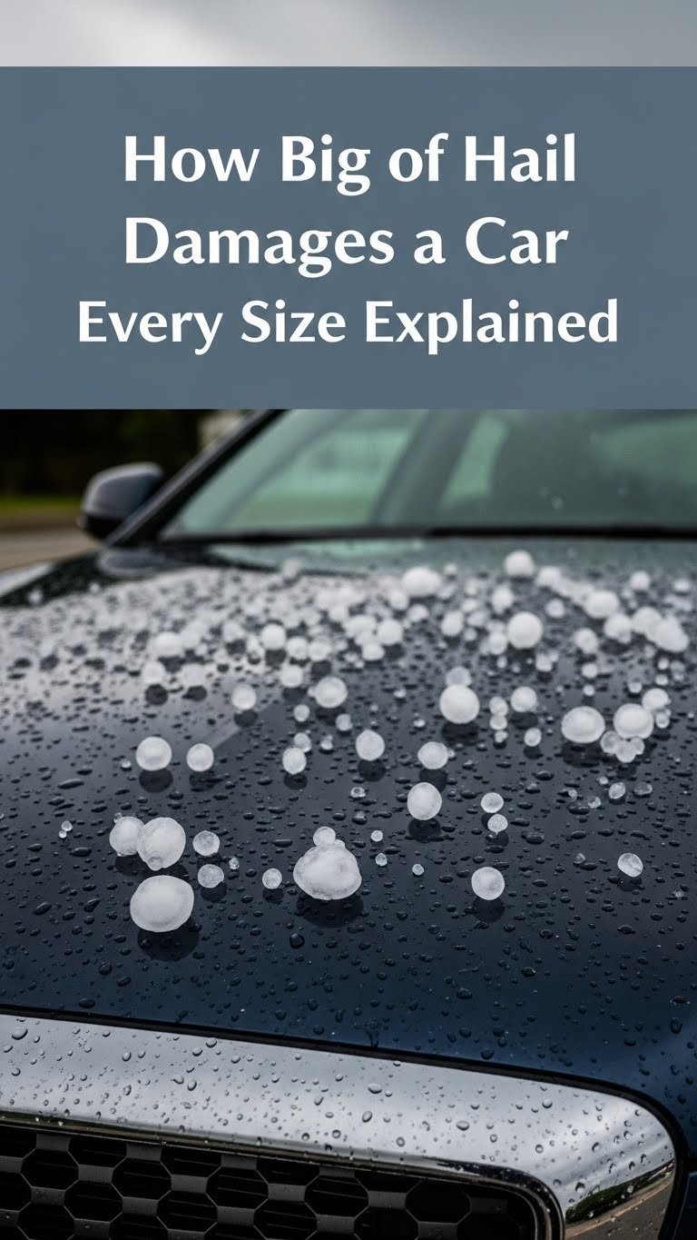 how big of hail to damage car