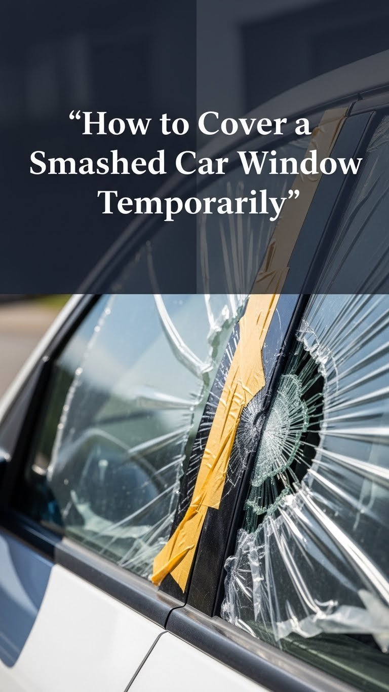 How to Cover a Smashed Car Window Temporarily 1 how to cover a smashed car window