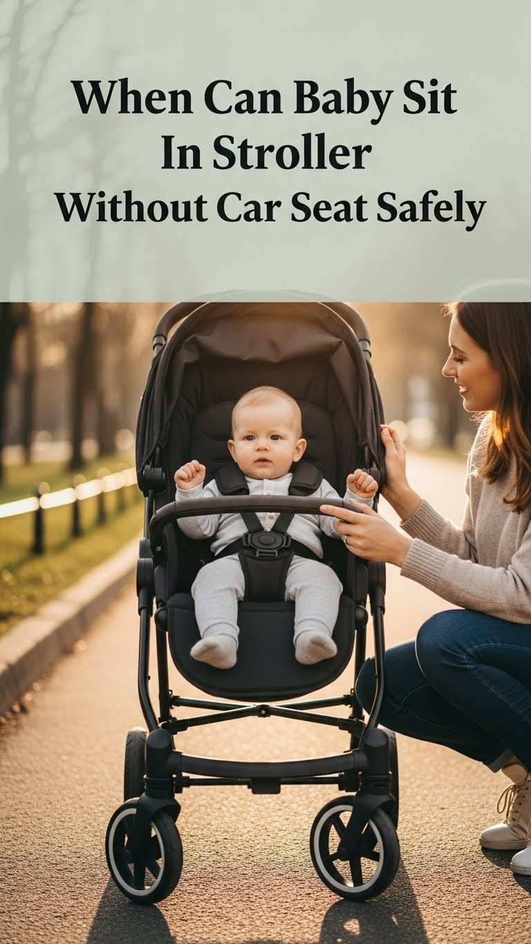 when can baby sit in stroller without car seat
