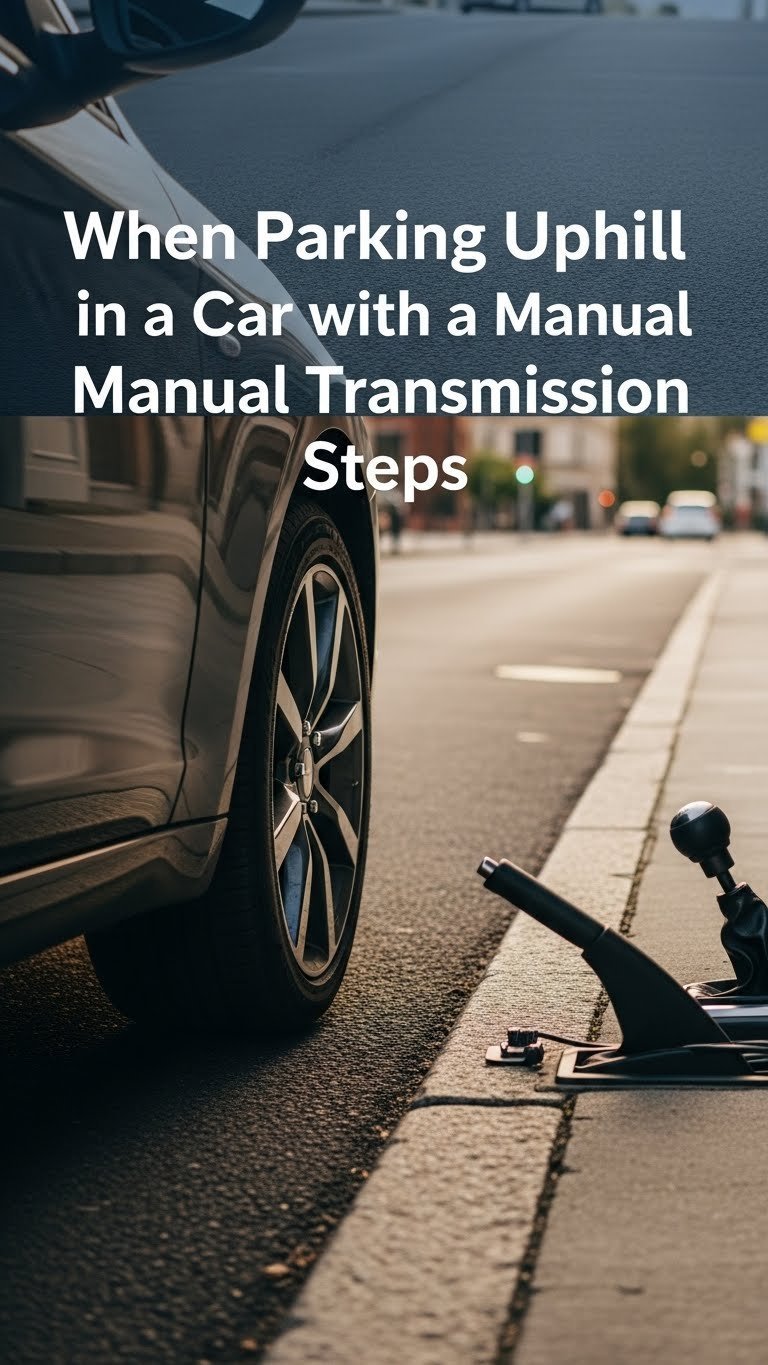 when parking uphill in a car with a manual transmission