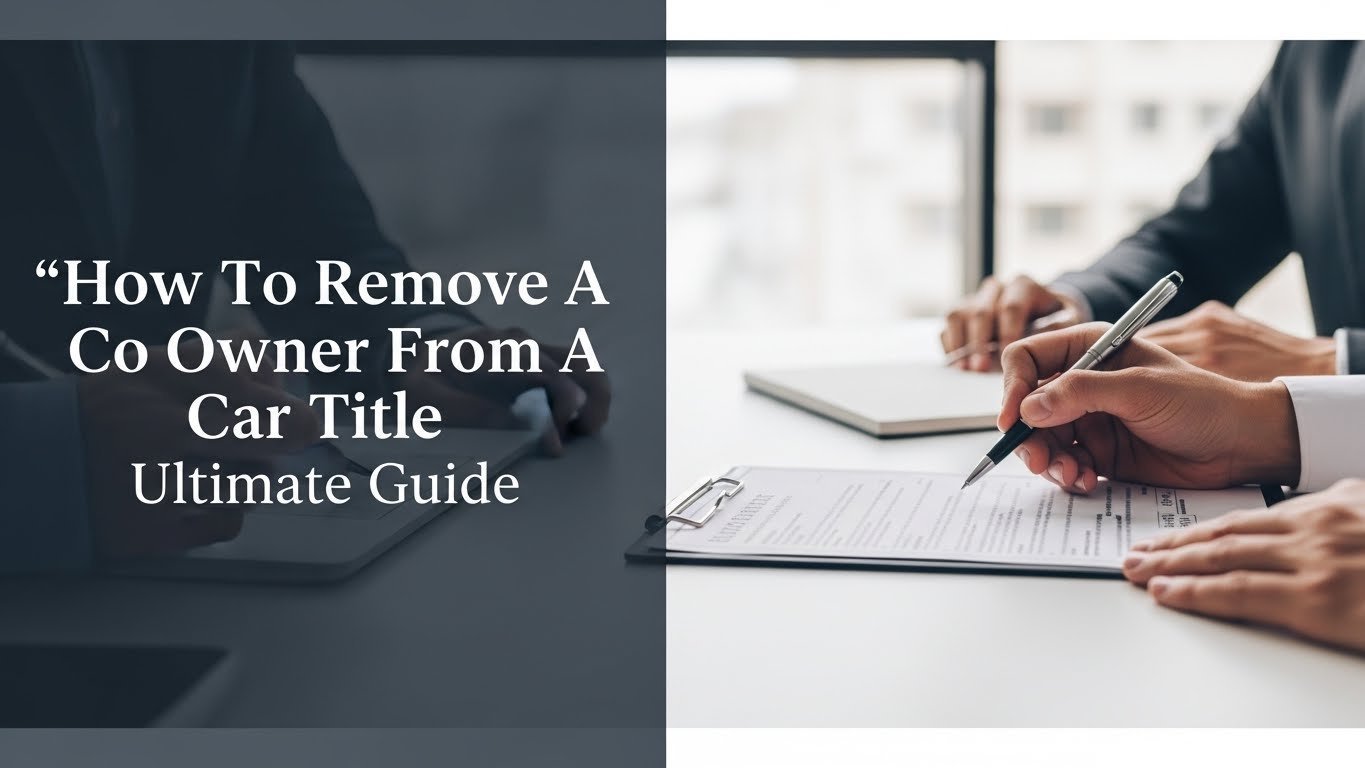 How To Remove A Co Owner From A Car Title Ultimate Guide