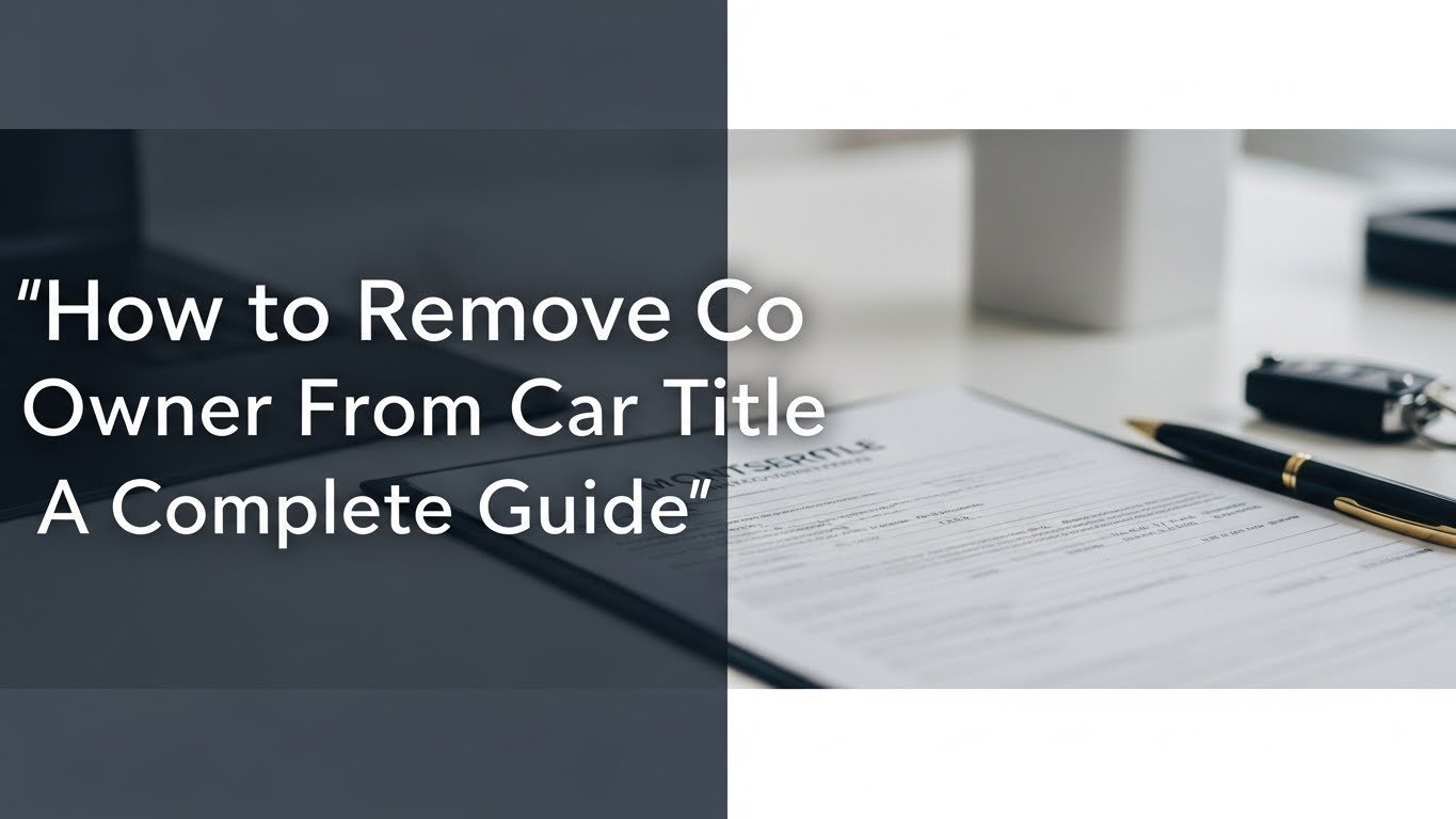 How to Remove Co Owner From Car Title A Complete Guide