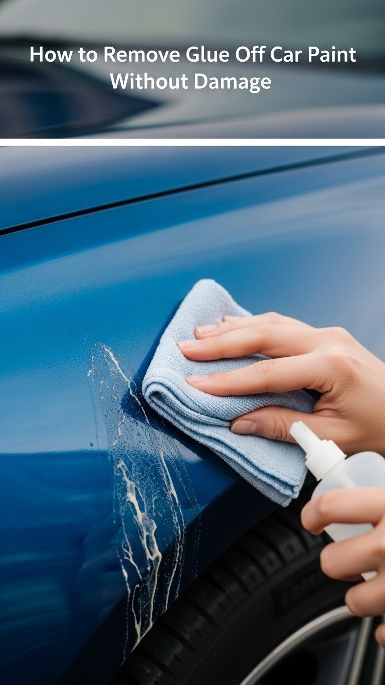 how to remove glue off car paint