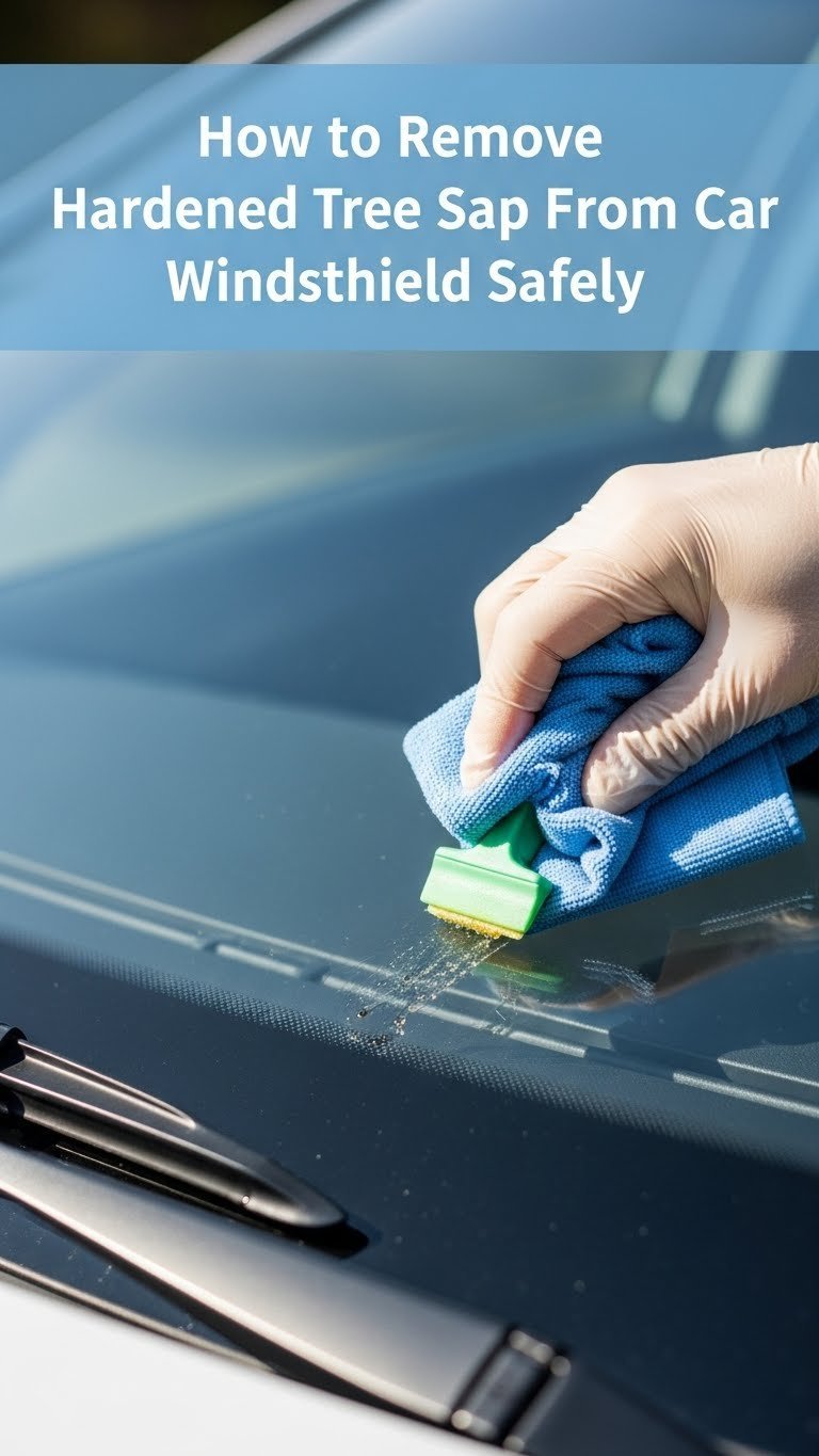 how to remove hardened tree sap from car windshield