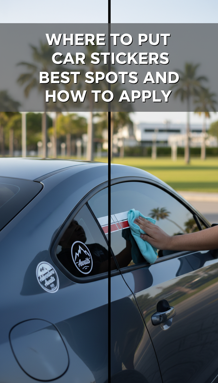 where to put stickers on car