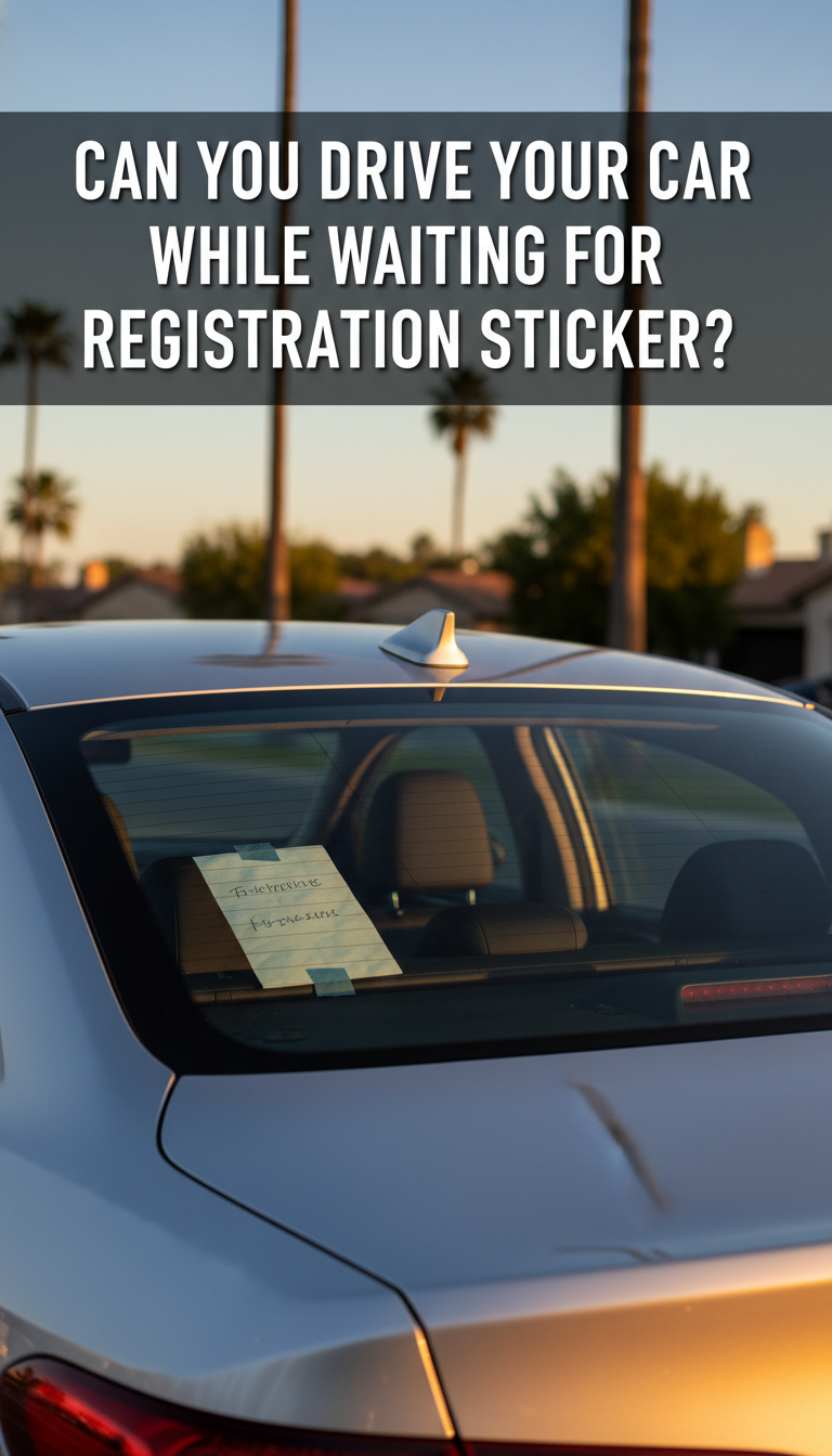 can i drive my car while waiting for registration sticker