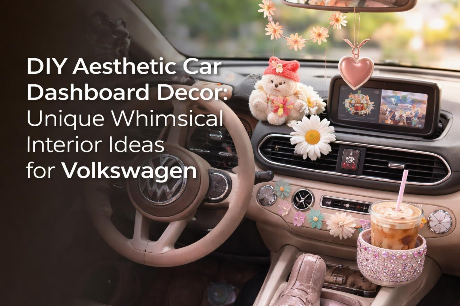 DIY Aesthetic Car Dashboard Decor: Unique Whimsical Interior Ideas for ...